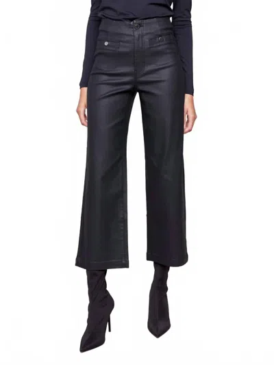 CHARLIE B WAX TWILL PULL ON PANTS IN BLACK
