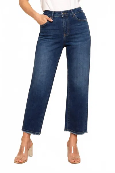 Charlie B Wide Leg Crop Jeans In Blue