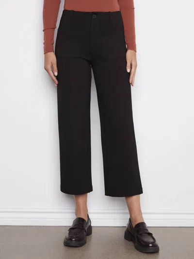 Charlie B Wide Leg Pdr Pants With Pockets In Black