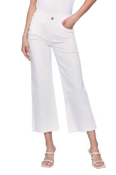 Charlie B Wide Leg Twill Pants In White
