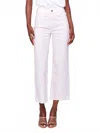 Charlie B Wide Leg Twill Pants With Raw Edge In Petal In Pink