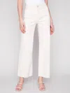 CHARLIE B WIDE LEG WITH RAW EDGE JEANS IN NATURAL