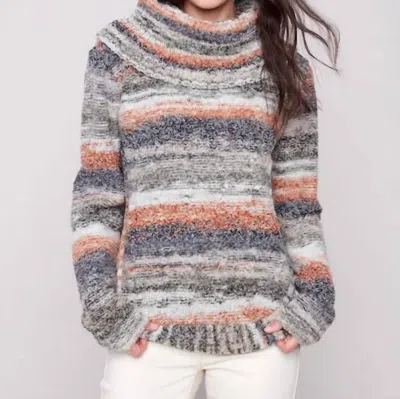Charlie B Women's Cowl Neck Sweater In Autumn In Multi