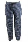 Charlie B Women's Crinkle Suede Pants In Denim Swirl In Blue