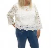 Charlie B Women's Crochet Sweater Top In Ivory In White
