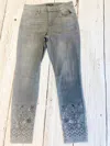 Charlie B Women's Embroidered Hem Jeans In Grey In Grey