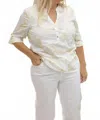 Charlie B Women's Embroidered Popover Blouse In Gold In Gold