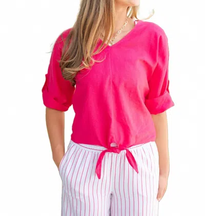 Charlie B Women's Front Tie Top In Pink In Purple