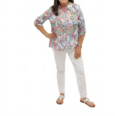 CHARLIE B WOMEN'S GAUZE PRINTED TOP IN MULTI