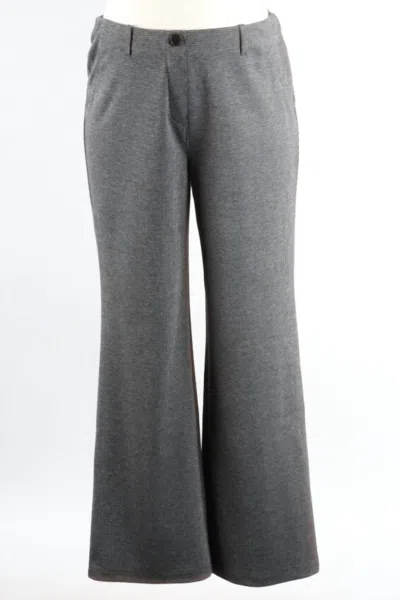Charlie B Women's Micro Check Flare Pant In Charcoal P038 In Gray