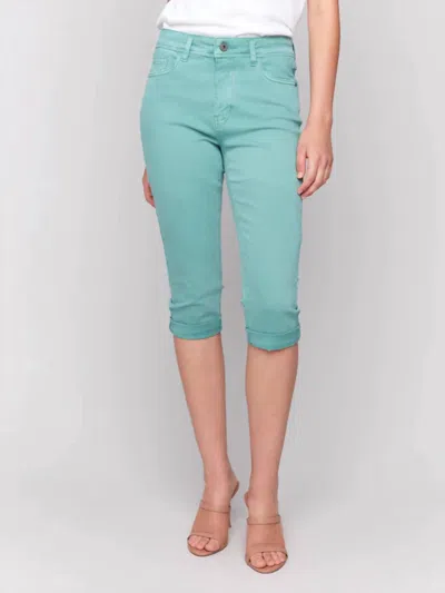 Charlie B Women's Pedal Pusher Pant In Lilypad In Brown