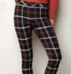 Charlie B Women's Plaid Winter Knit Pants In Spice In White