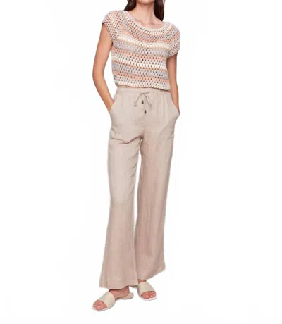 Charlie B Women's Pull-on Linen Blend Wide Leg Pants In Biscuit