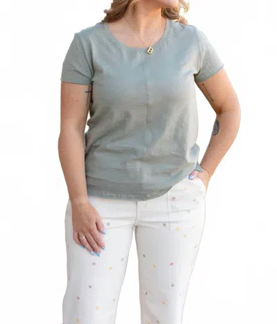 Charlie B Women's Short Sleeve Top In Green In Blue