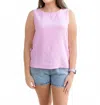 Charlie B Women's Sleeveless Linen Top In Pink In Pink