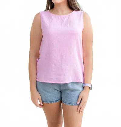 Charlie B Women's Sleeveless Linen Top In Pink