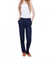 Charlie B Straight Leg Tropical Pants In Navy In Blue