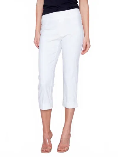 Charlie B Women's Stretch Pants With Cuffs In White