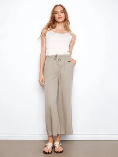 Charlie B Women's Tencel Wide Leg Jogger In Sage In Brown