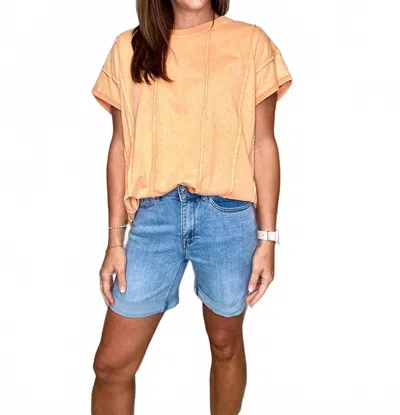 Charlie B Woodstock Denim Stretch Shorts In Blue