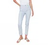 Charlie B Yarn Dye Five Pocket Ankle Length Jeans In Stripes In Blue