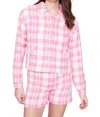 Charlie B Yarn Dye Check Cropped Jacket In Light Punch In Multi