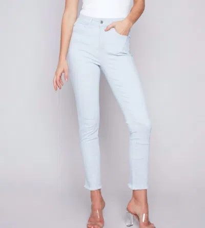 Charlie B Yarn Dye Five Pocket Ankle Length Jeans In Stripes In Multi