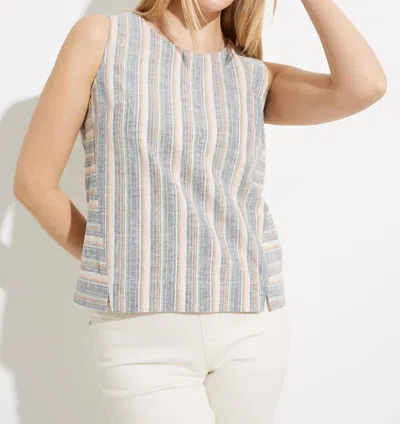 Charlie B Yarn-dye Stripe Sleeveless Top In Tan Multi