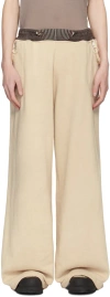 Charlie Constantinou Beige Wide Cut Sweatpants In Beige Garment Dye
