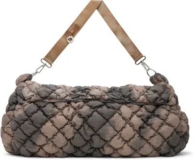 Charlie Constantinou Brown Expandable Quilted Messenger Bag In Dark Brown/lt Brown