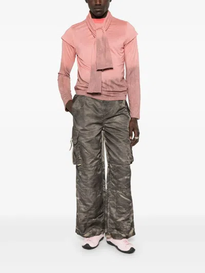 CHARLIE CONSTANTINOU BUILT-IN-SCARF LONG-SLEEVE T-SHIRT