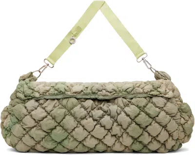 Charlie Constantinou Green Expandable Quilted Messenger Bag