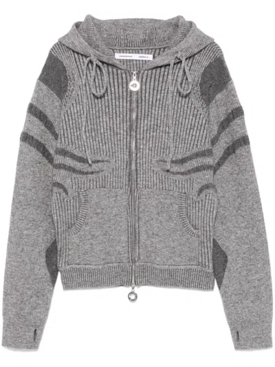 Charlie Constantinou Ribbed-knit Hoodie In Grey