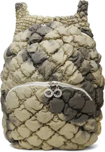 Charlie Constantinou Khaki Quilted Backpack In Beige/graphite