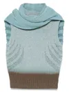 Charlie Constantinou Knitted Top And Scarf Set In Green