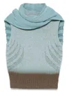 Charlie Constantinou Knitted Top And Scarf Set In Green