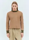 Charlie Constantinou Men Panelled Waffle Top With Scarf In Brown