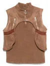 Charlie Constantinou Waffle-jersey Vest In Brown