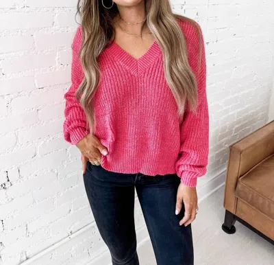 Charlie Holiday Ana Sweater In Bold Pink
