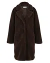 CHARLIE HOLIDAY BAKER TEDDY COAT IN CHOCOLATE BROWN