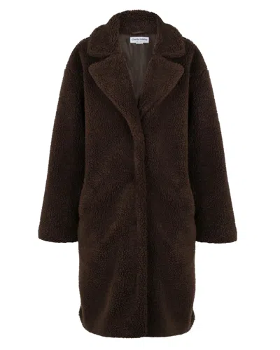 Charlie Holiday Baker Teddy Coat In Chocolate Brown