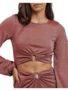 Charlie Holiday Layla Womens Metallic Keyhole Cropped In Multi