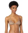 Charlie Holiday Lola Triangle Bra Womens Xs Brown Animal Print Adjustable Jdm221 In Brown