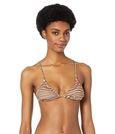 Charlie Holiday Lola Triangle Bra Womens Xs Brown Animal Print Adjustable Jdm221