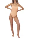 CHARLIE HOLIDAY OZZIE WOMENS STRAPLESS RIBBED ONE-PIECE SWIMSUIT