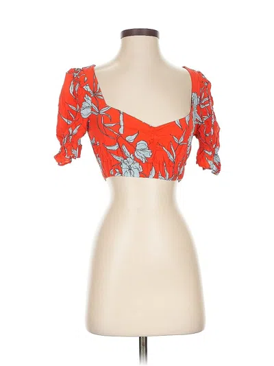 Pre-owned Charlie Holiday Short Sleeve Blouse In Orange