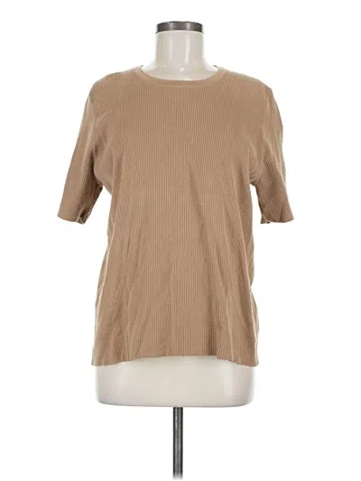 Pre-owned Charlie Holiday Short Sleeve Top Tan Crew Neck Tops