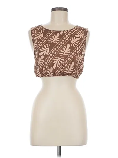Pre-owned Charlie Holiday Sleeveless Blouse In Tan