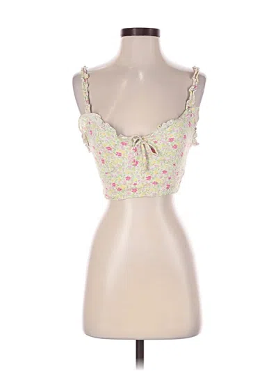 Pre-owned Charlie Holiday Sleeveless Top Green Sweetheart Neckline Tops