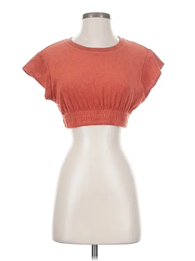 Pre-owned Charlie Holiday Tube Top Orange Ruffles Neckline Tops